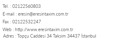 Best Western Eresin Taxim Hotel telefon numaralar, faks, e-mail, posta adresi ve iletiim bilgileri